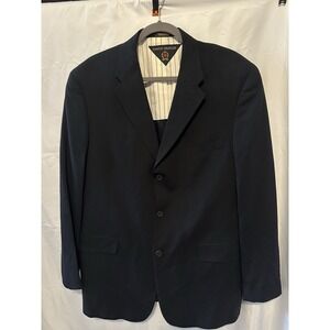 Men's Tommy Hilfiger Vintage Navy Wool Blazer Sport‎ Suit Jacket 46L USA